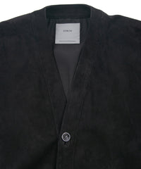 Sheep Suede L.KURT Sheep Suede Midriff Cardigan - BLACK