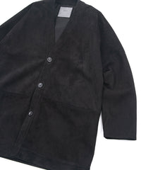 Sheep Suede L.KURT Sheep Suede Midriff Cardigan - BLACK