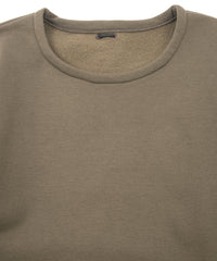 高機能 アクリル ナイロン 裏起毛 ジャージ L/S クルーネック Tシャツ - KHAKI