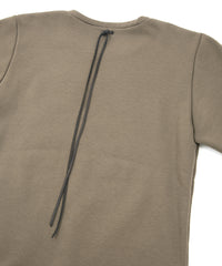 高機能 アクリル ナイロン 裏起毛 ジャージ L/S クルーネック Tシャツ - KHAKI