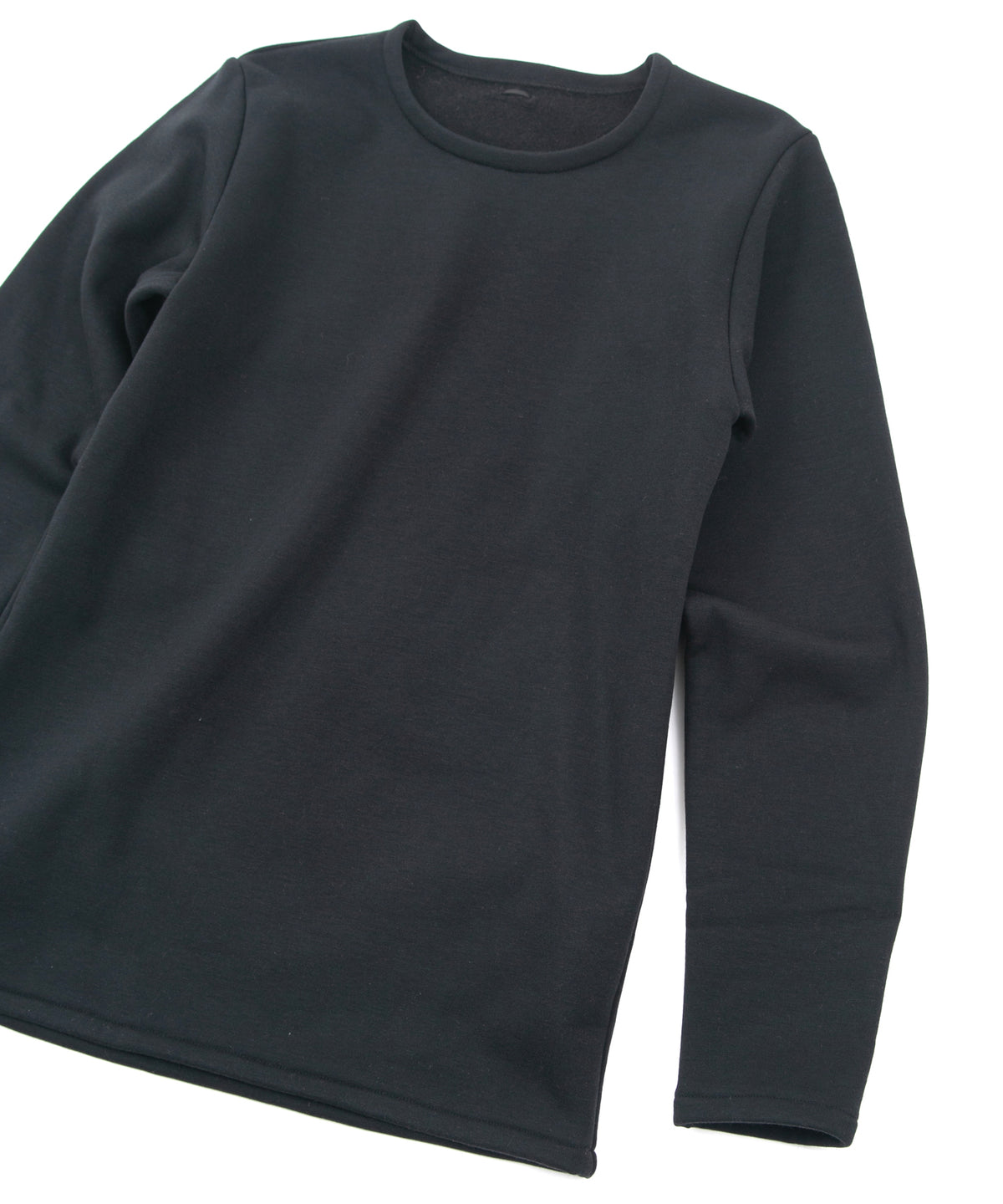 High Performance Acrylic Nylon Lined Jersey L/S Crew Neck T-Shirt - BLACK