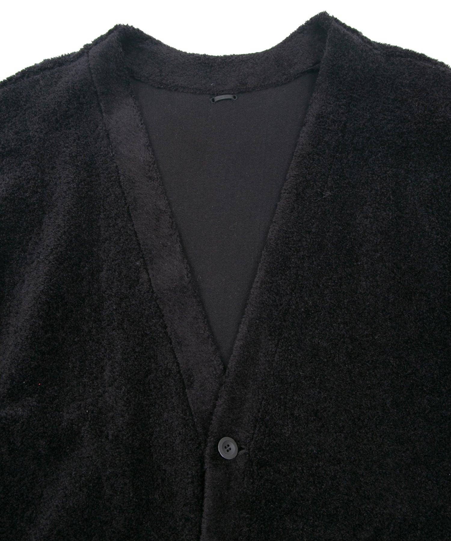 コットン アクリル 起毛 パイル ミドル カーディガン - BLACK – STRUM