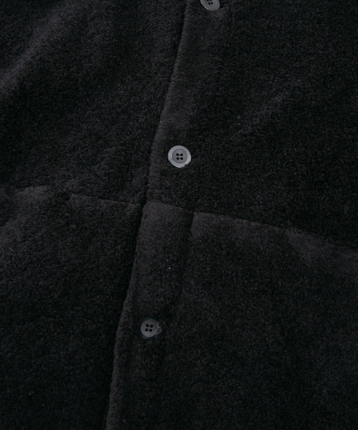 Cotton Acrylic Brushed Pile Midriff Cardigan - BLACK