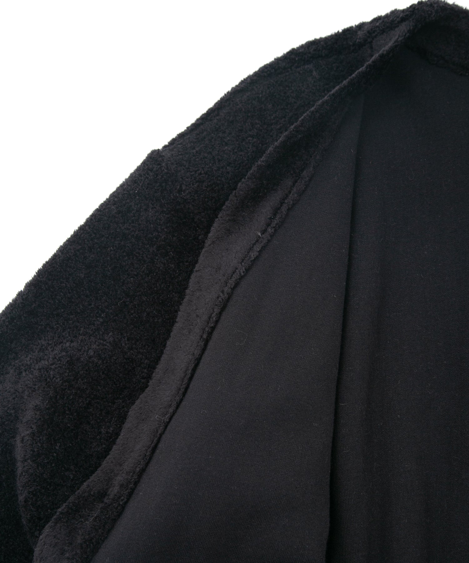 コットン アクリル 起毛 パイル ミドル カーディガン - BLACK – STRUM