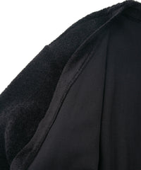 Load image into Gallery viewer, Cotton Acrylic Brushed Pile Midriff Cardigan - BLACK