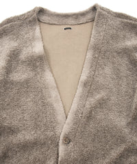 Cotton Acrylic Brushed Pile Midriff Cardigan - GRAIGE