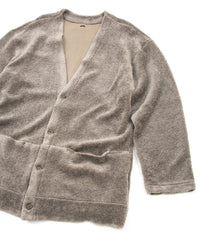 Cotton Acrylic Brushed Pile Midriff Cardigan - GRAIGE