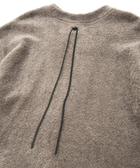 Cotton Acrylic Brushed Pile Midriff Cardigan - GRAIGE