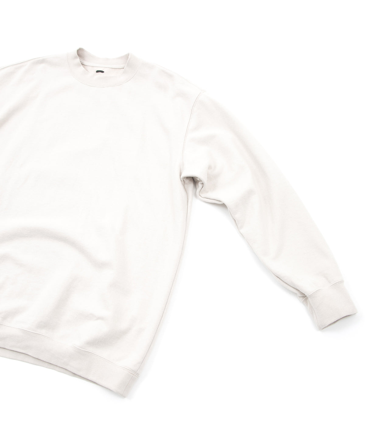 Vintage Filled Vintage Finish Fleece-Lined Crew Neck L/S Sweatshirt - IVORY