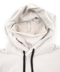 Vintage Filled Vintage Finish Fleece-Lined High Neck Hoodie - IVORY
