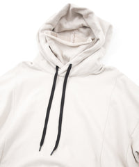 Vintage Filled Vintage Finish Fleece-Lined High Neck Hoodie - IVORY