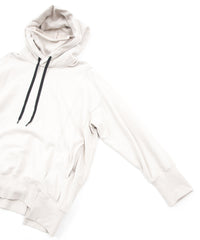 Vintage Filled Vintage Finish Fleece-Lined High Neck Hoodie - IVORY