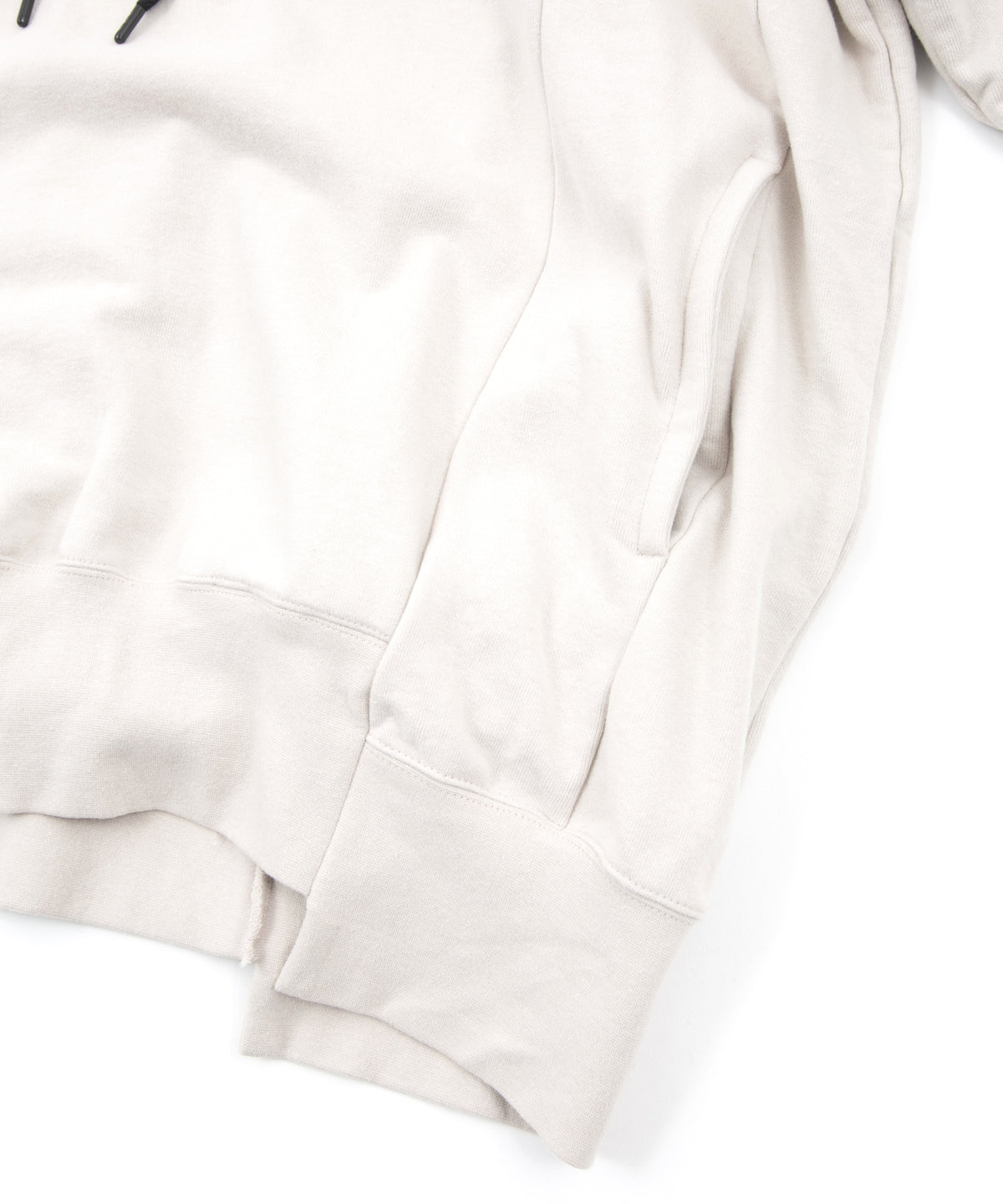 Vintage Filled Vintage Finish Fleece-Lined High Neck Hoodie - IVORY