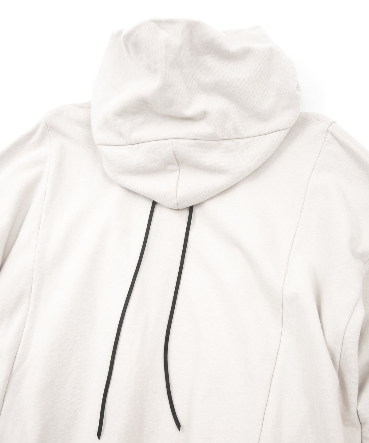 Vintage Filled Vintage Finish Fleece-Lined High Neck Hoodie - IVORY