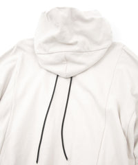 Vintage Filled Vintage Finish Fleece-Lined High Neck Hoodie - IVORY
