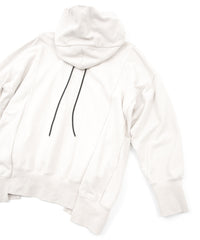 Vintage Filled Vintage Finish Fleece-Lined High Neck Hoodie - IVORY