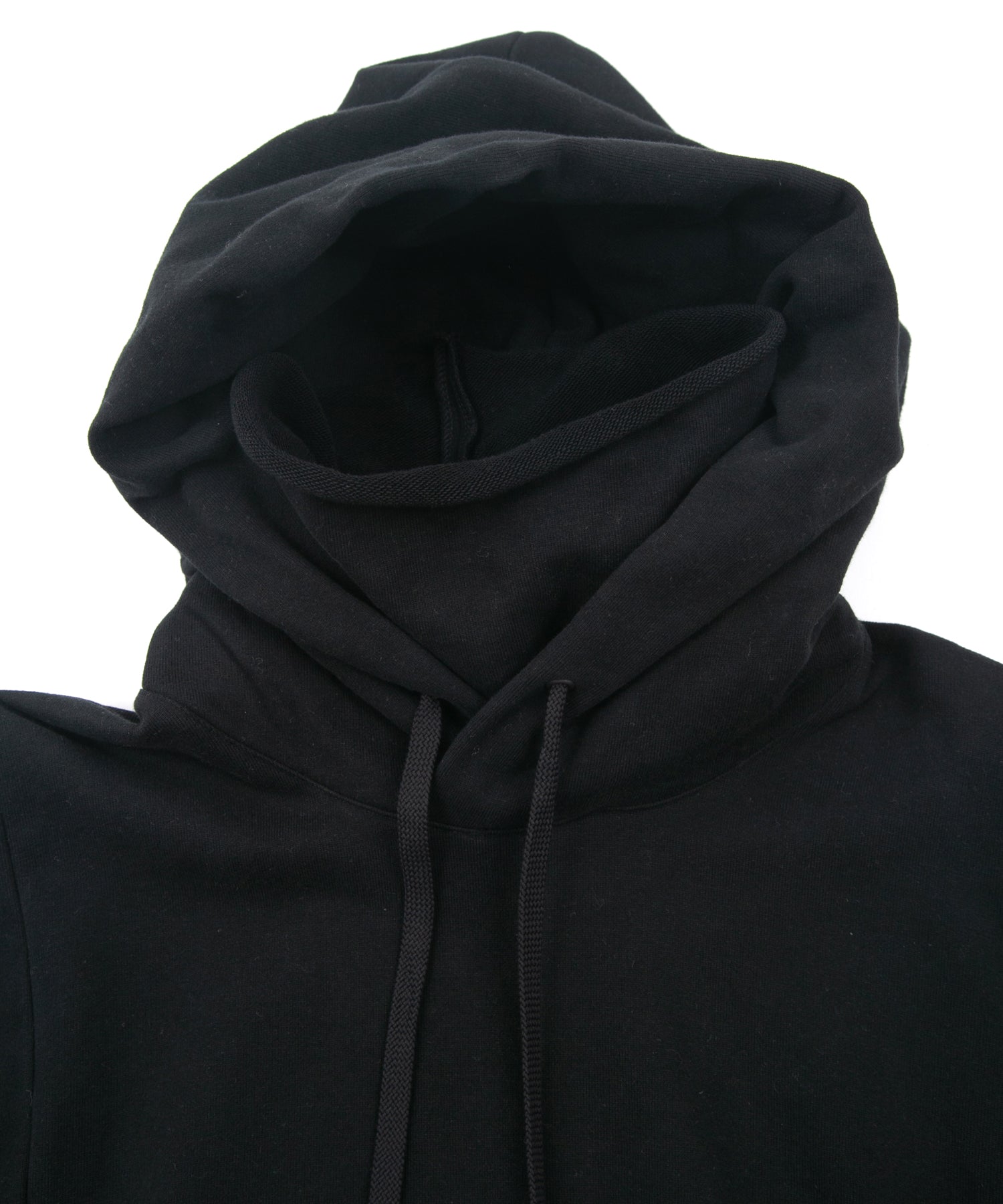 Load image into Gallery viewer, Vintage Filled Fleece-Lined High Neck Hoodie - BLACK