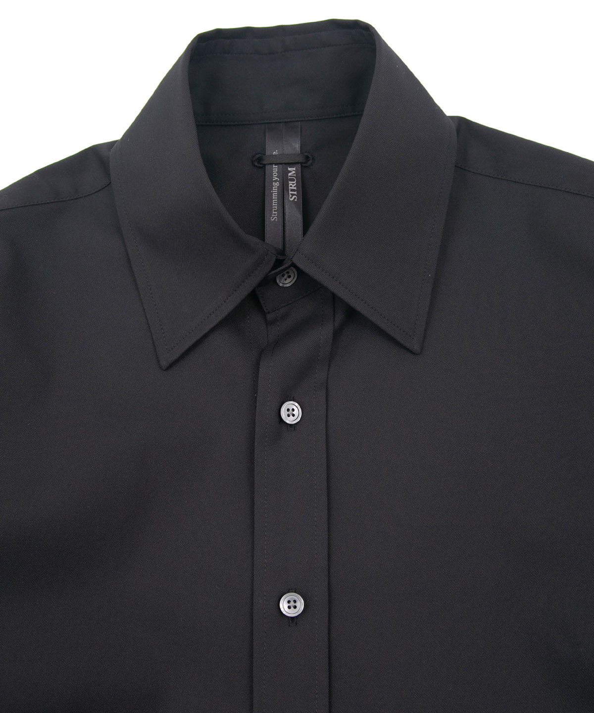 Cotton Poly Plain Weave L/S Shirt - BLACK