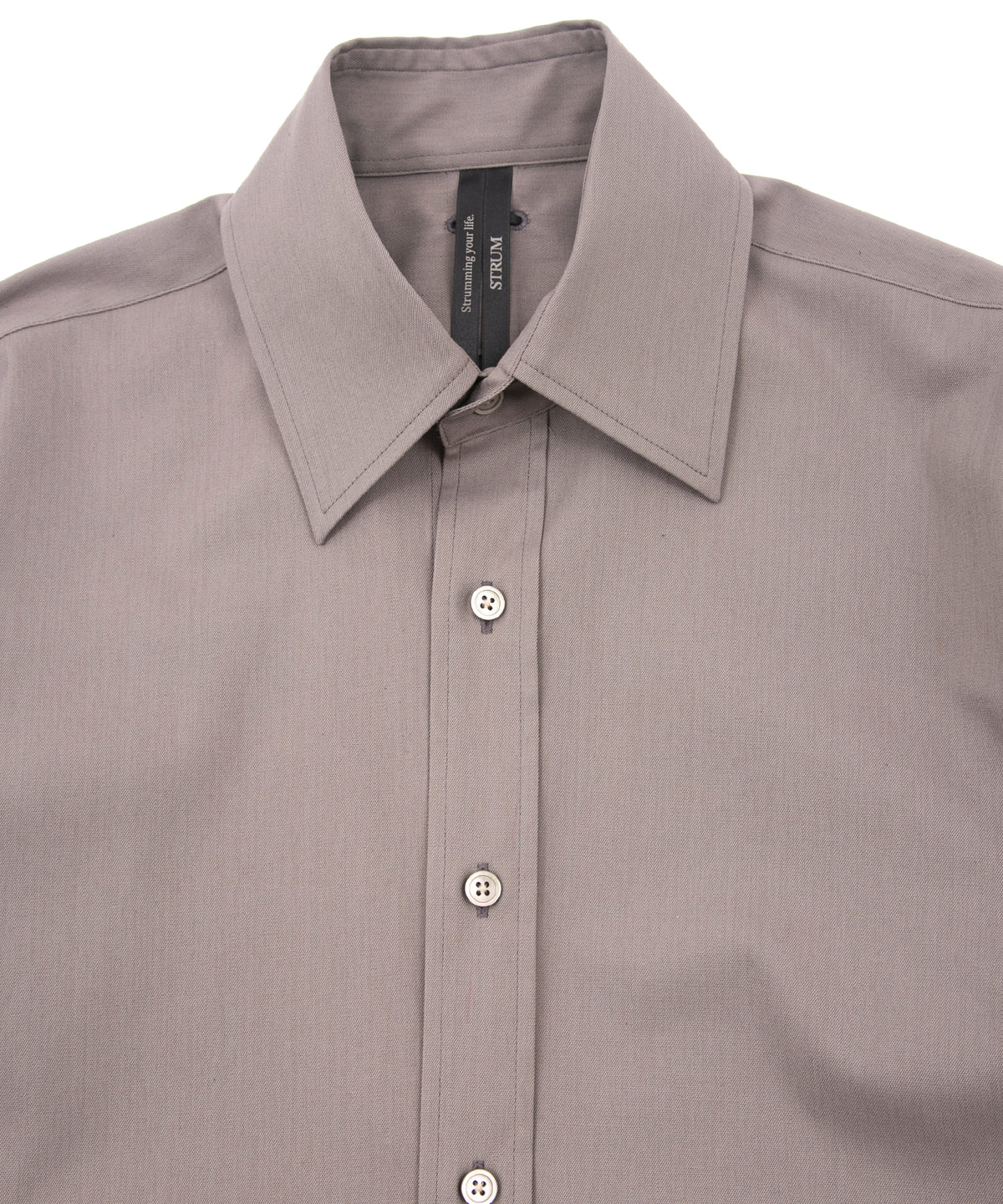 コットンポリ プレーン ウィーブ L/S シャツ - GRAY