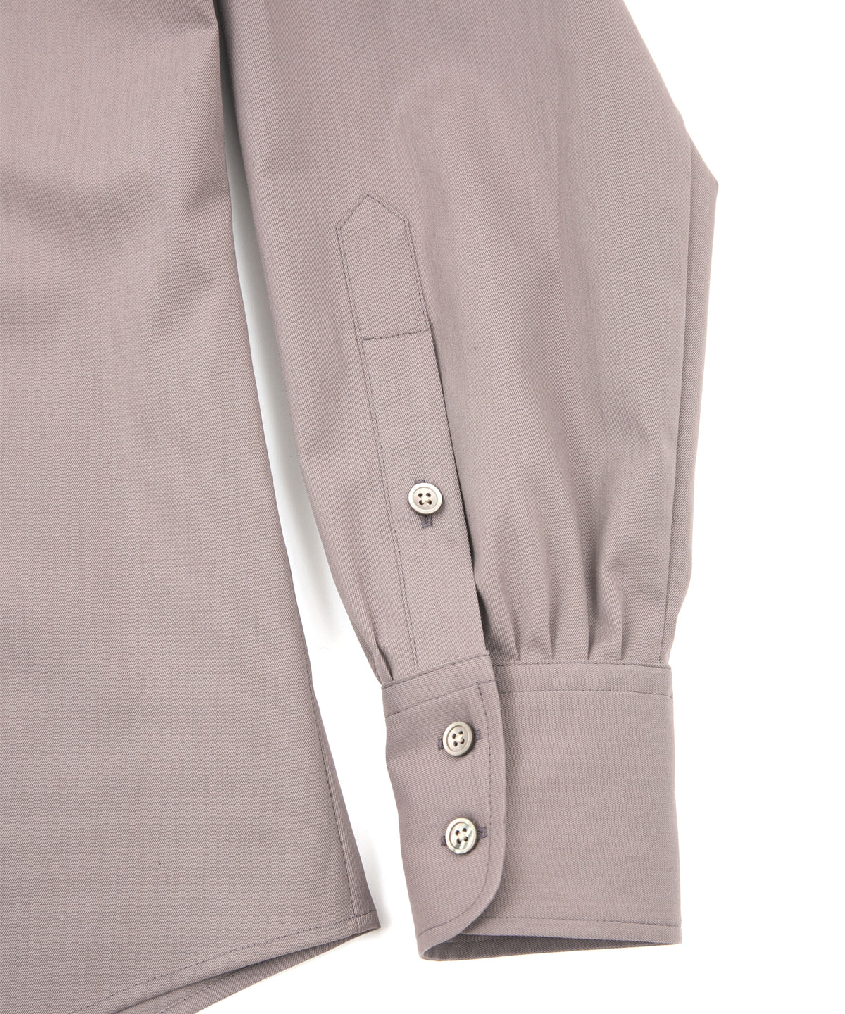 コットンポリ プレーン ウィーブ L/S シャツ - GRAY