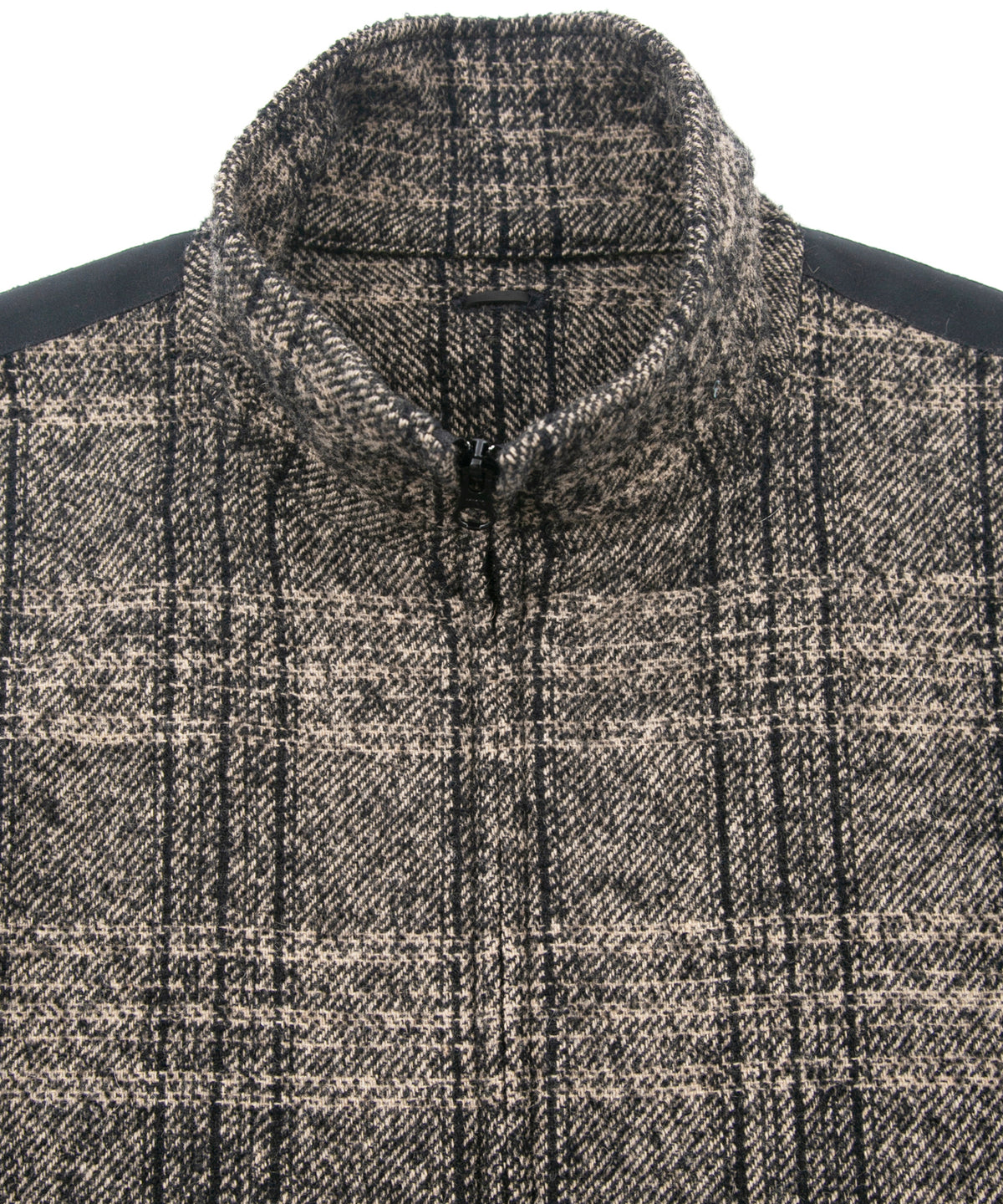Loop Tweed Check Track Jacket - BROWN