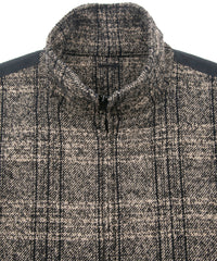 Loop Tweed Check Track Jacket - BROWN