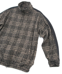 Loop Tweed Check Track Jacket - BROWN