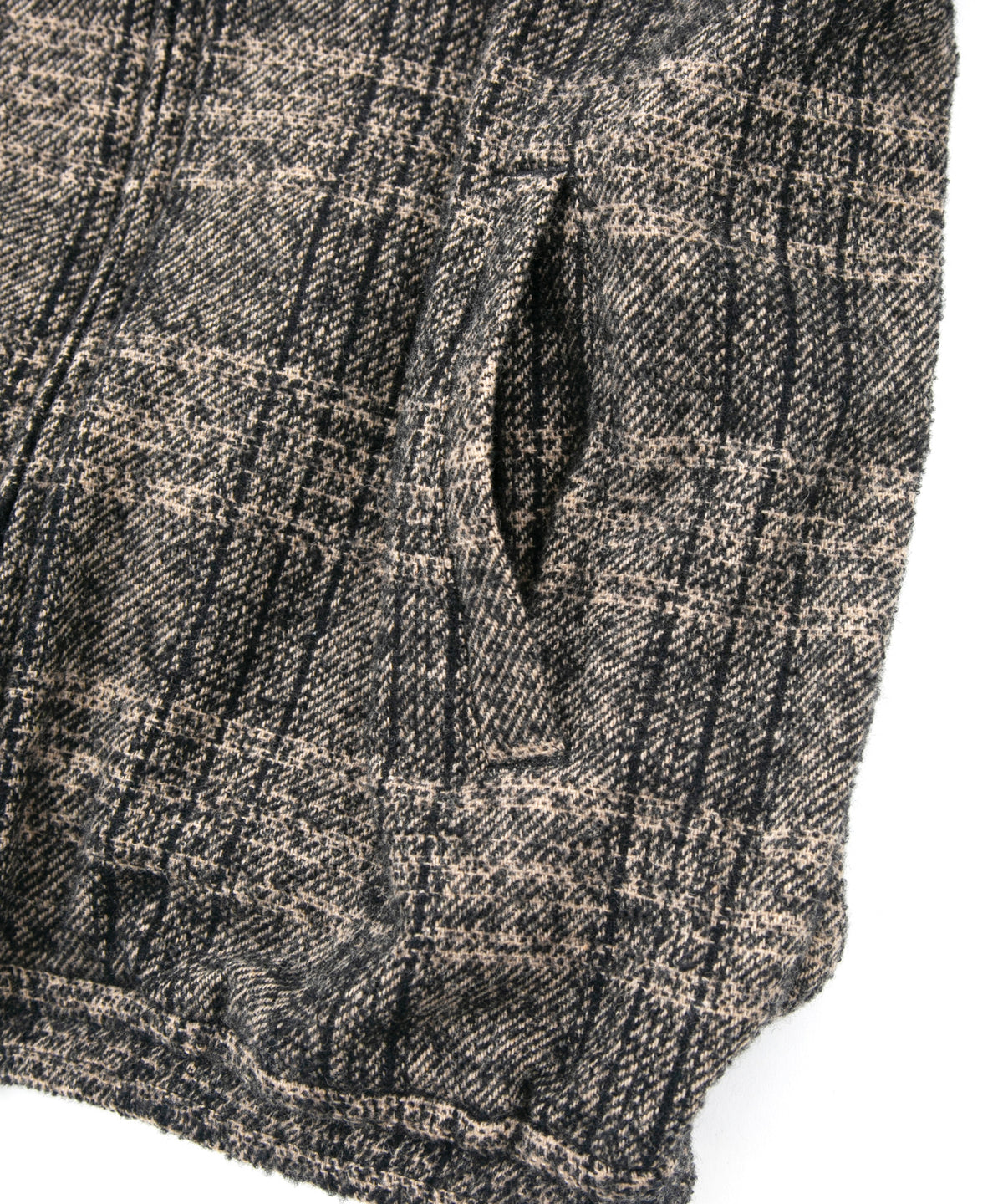 Loop Tweed Check Track Jacket - BROWN