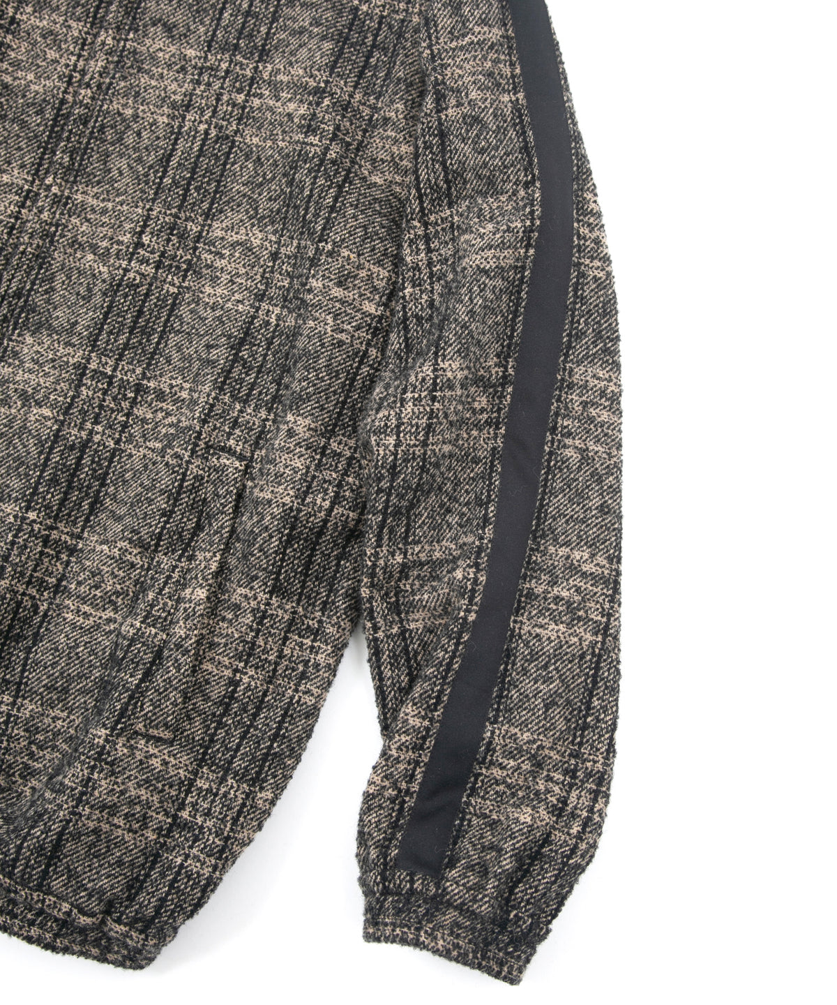 Loop Tweed Check Track Jacket - BROWN