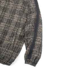 Loop Tweed Check Track Jacket - BROWN