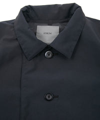 スリーレイヤー 防水 タスランタフタ バイカーロングコート - BLACK