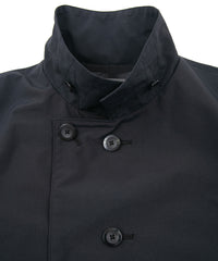 スリーレイヤー 防水 タスランタフタ バイカーロングコート - BLACK