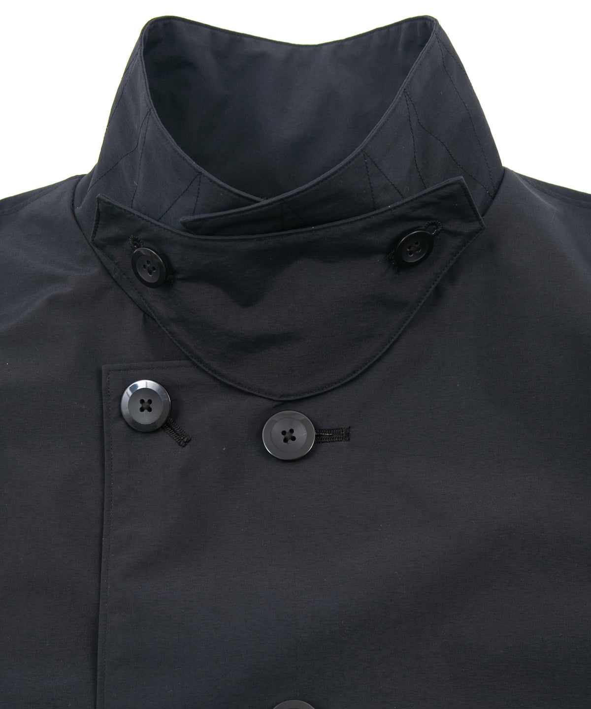 スリーレイヤー 防水 タスランタフタ バイカーロングコート - BLACK