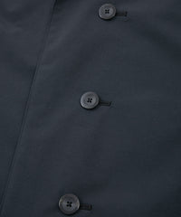 スリーレイヤー 防水 タスランタフタ バイカーロングコート - BLACK