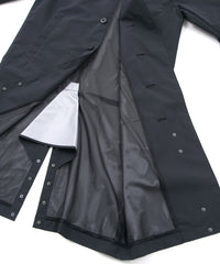 スリーレイヤー 防水 タスランタフタ バイカーロングコート - BLACK