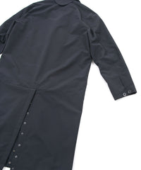 スリーレイヤー 防水 タスランタフタ バイカーロングコート - BLACK