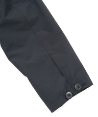 スリーレイヤー 防水 タスランタフタ バイカーロングコート - BLACK