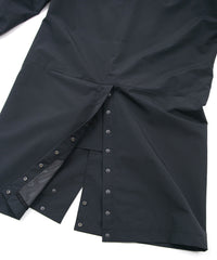 スリーレイヤー 防水 タスランタフタ バイカーロングコート - BLACK