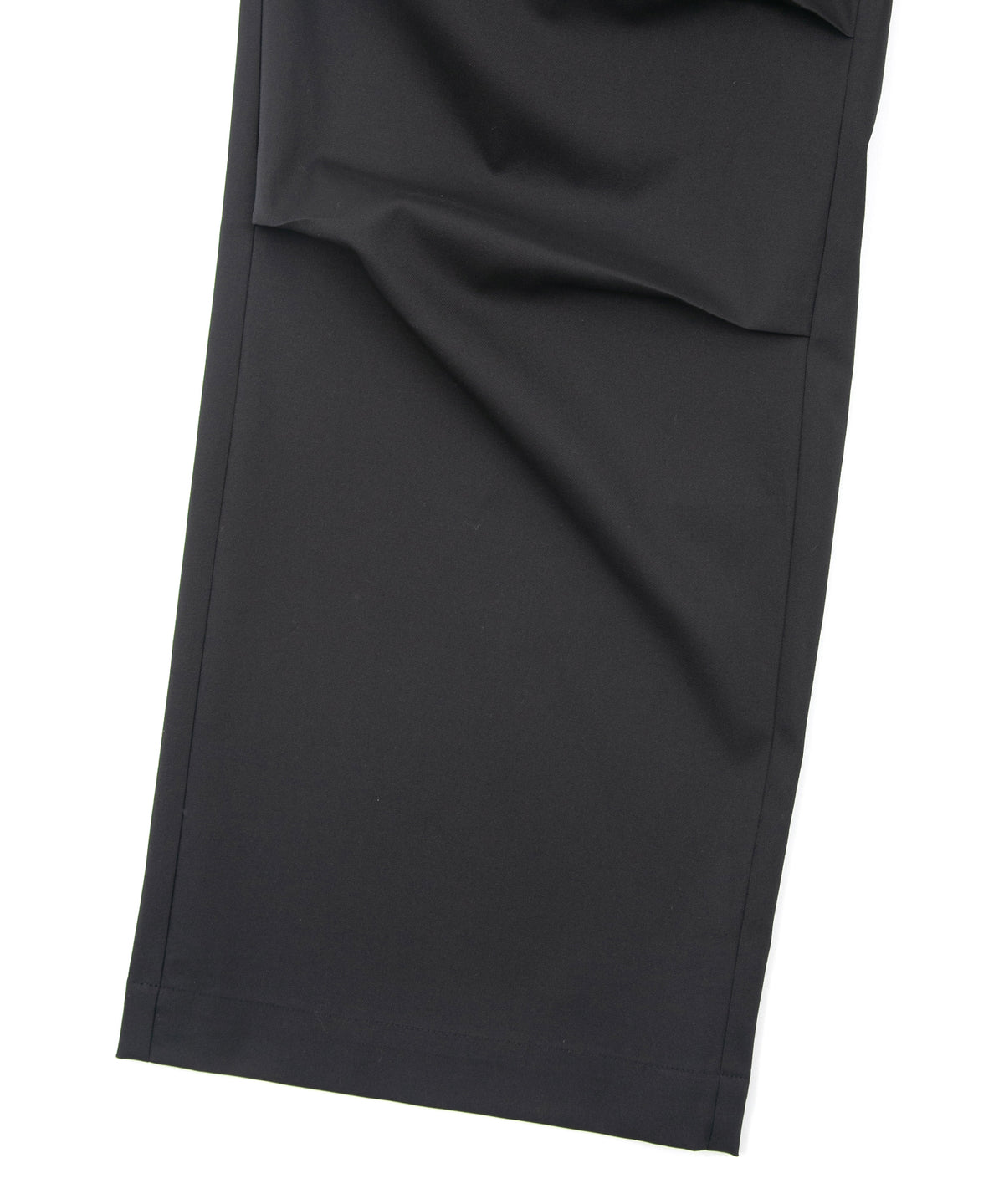 コットンポリ プレーン ウィーブ フィールドカーゴパンツ - BLACK