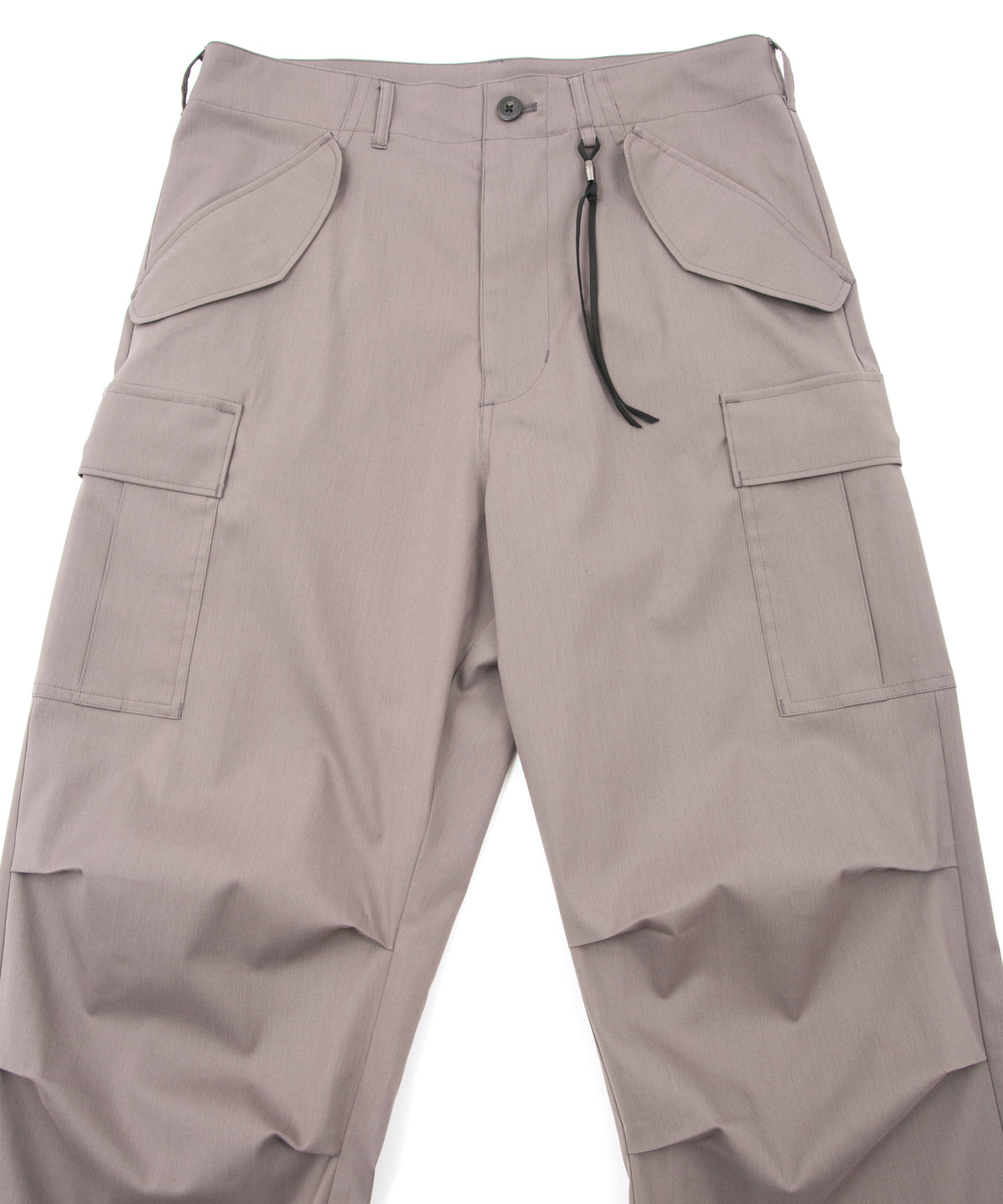 コットンポリ プレーン ウィーブ フィールドカーゴパンツ - GRAY
