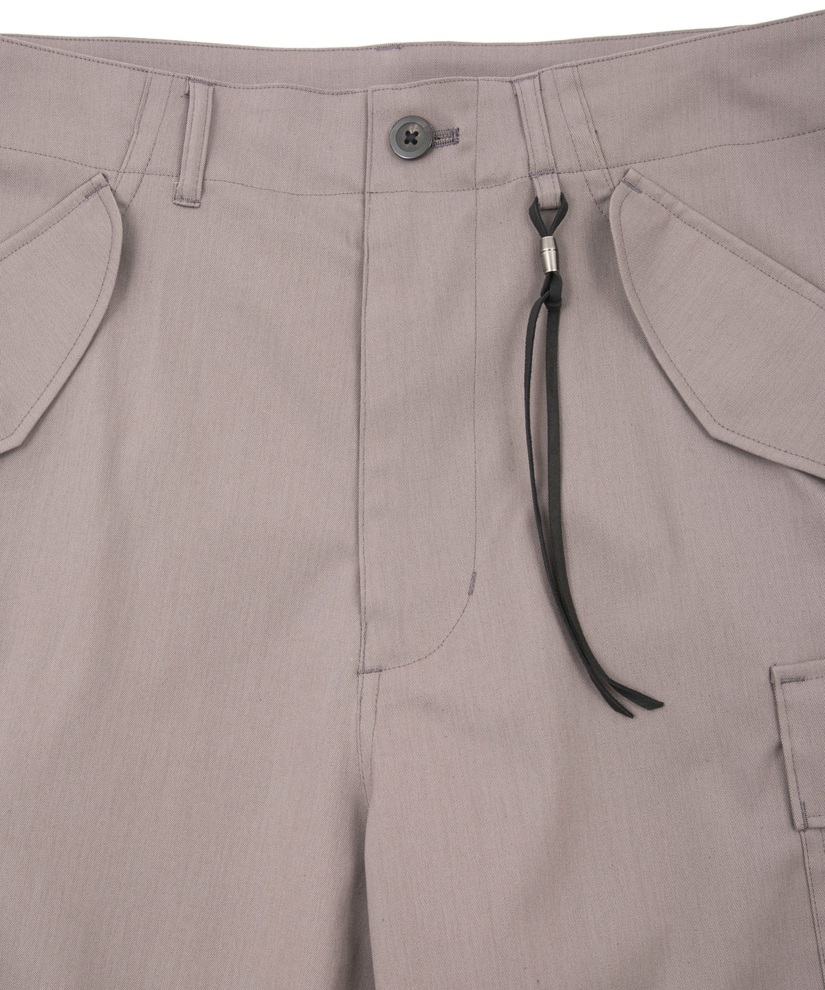 コットンポリ プレーン ウィーブ フィールドカーゴパンツ - GRAY