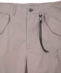 コットンポリ プレーン ウィーブ フィールドカーゴパンツ - GRAY