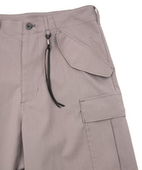 コットンポリ プレーン ウィーブ フィールドカーゴパンツ - GRAY