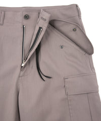 コットンポリ プレーン ウィーブ フィールドカーゴパンツ - GRAY