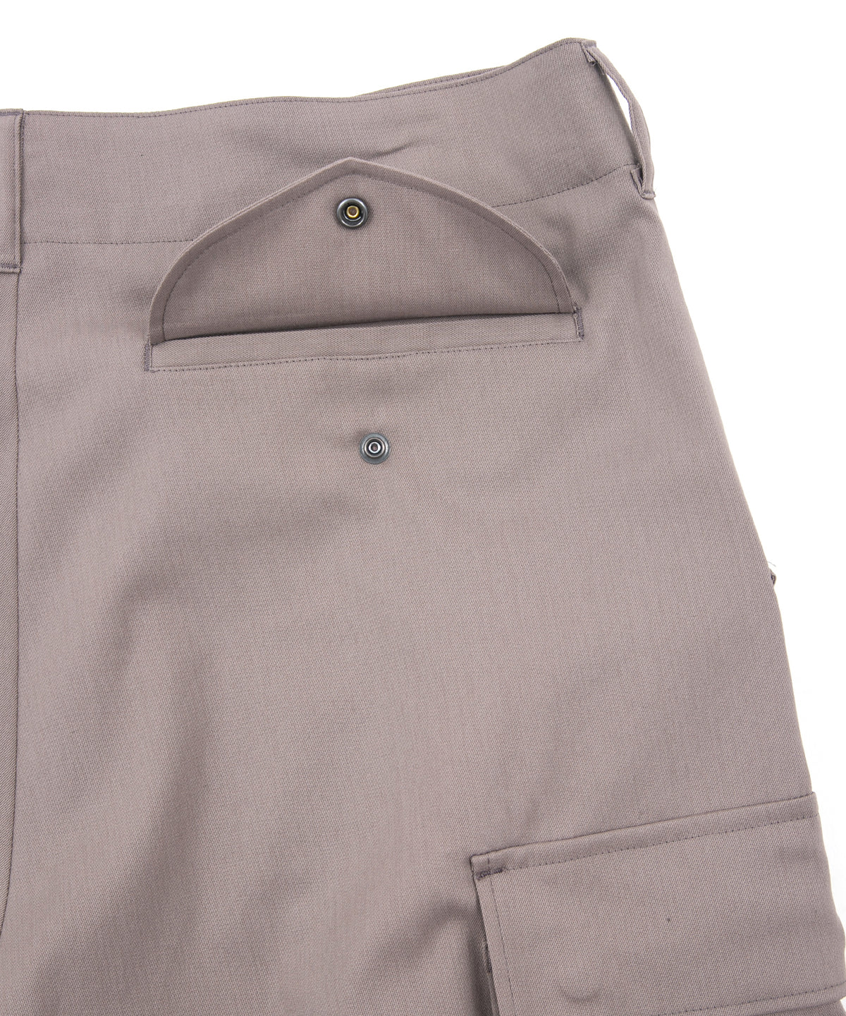 コットンポリ プレーン ウィーブ フィールドカーゴパンツ - GRAY