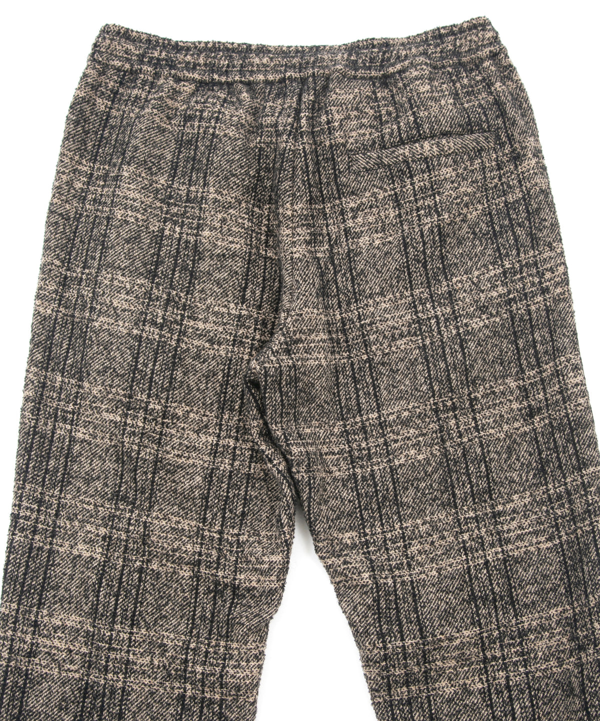 ループ ツィード チェック トラック テーパードパンツ - BROWN