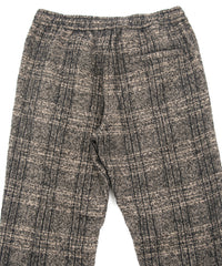 ループ ツィード チェック トラック テーパードパンツ - BROWN