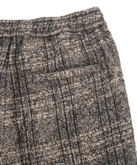 ループ ツィード チェック トラック テーパードパンツ - BROWN