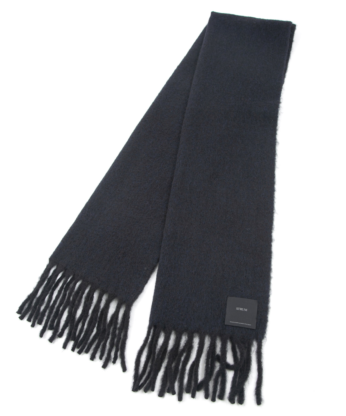 Alpaca Wool Brushed Scarf - BLACK