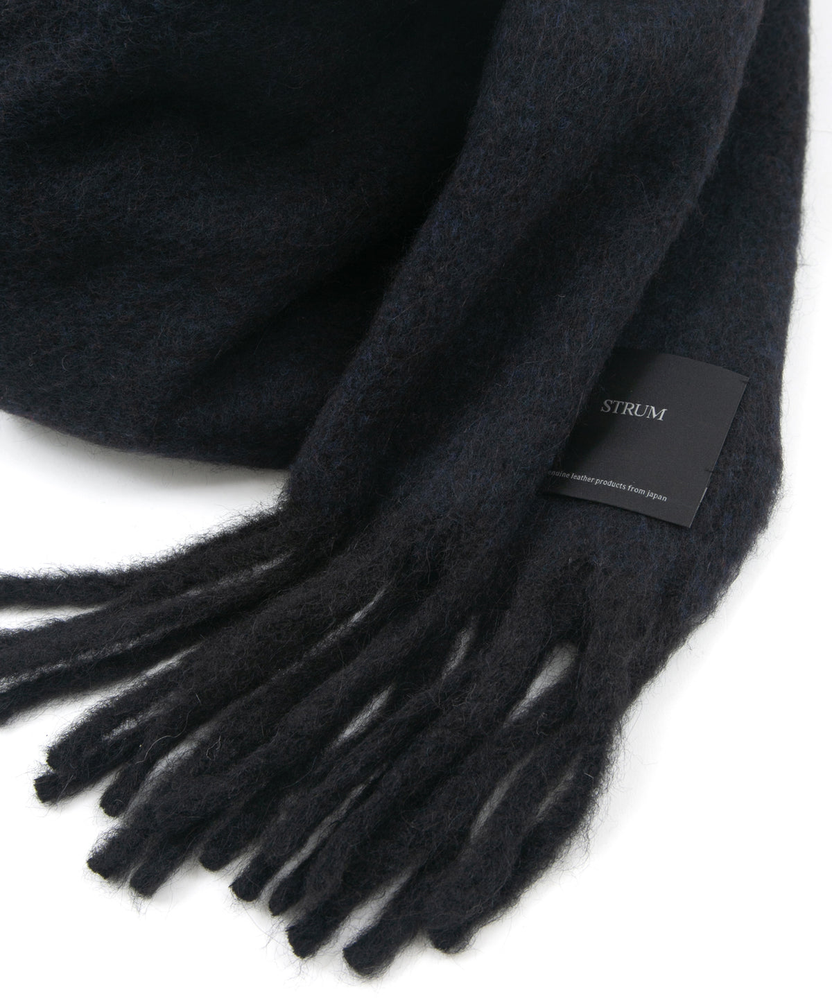 Alpaca Wool Brushed Scarf - BLACK